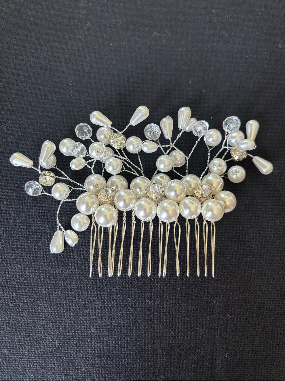 Pearl and Crystal hair comb